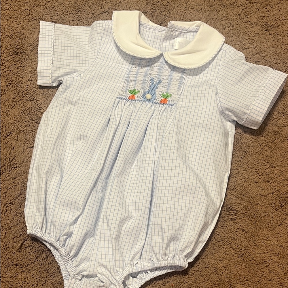 Blue Checkered Kids One Piece